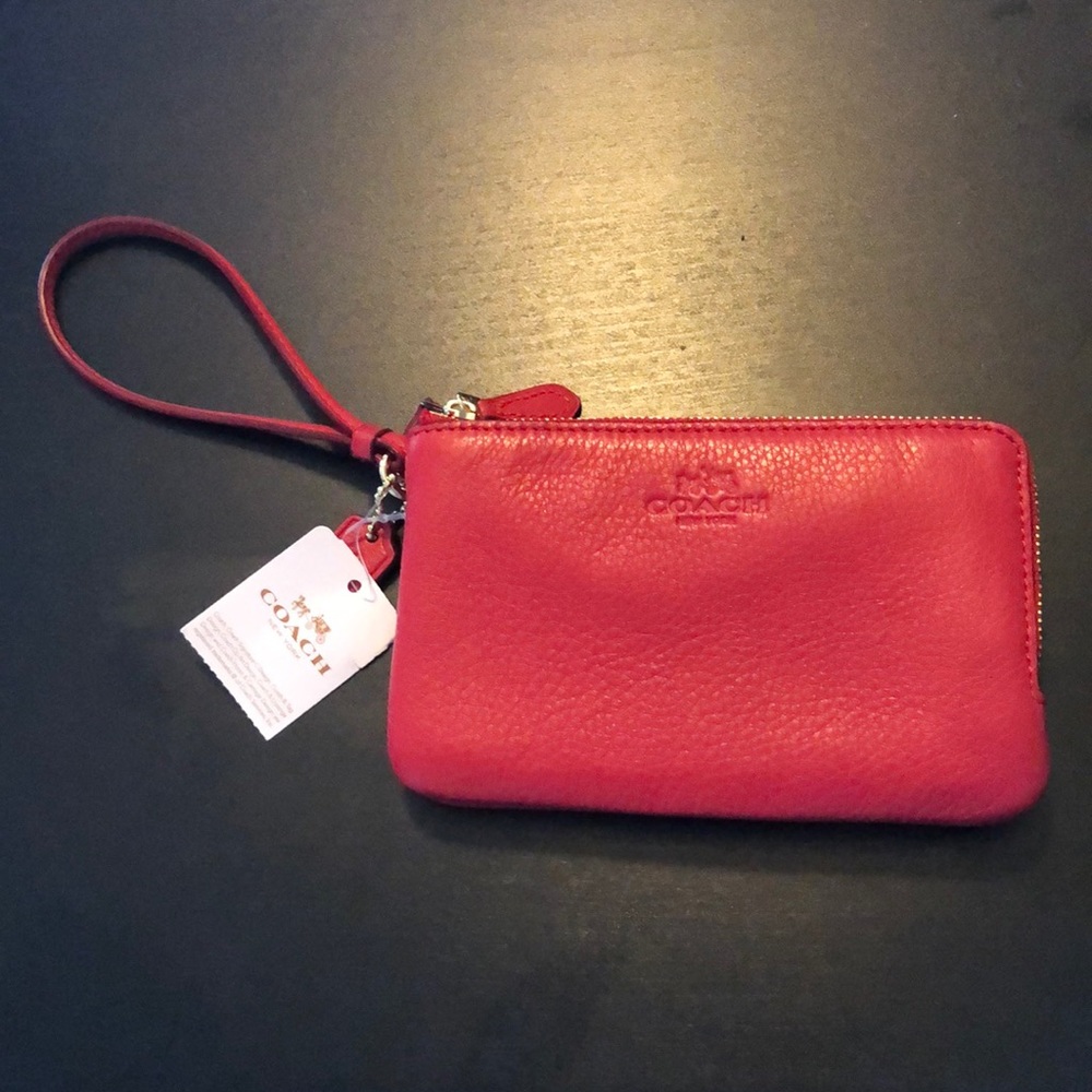 NWT Red Coach Small Wristlet